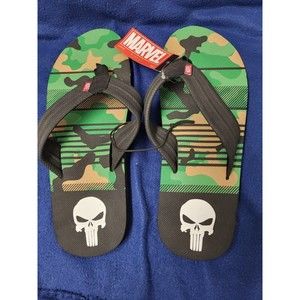Flip Flops Sandal Large 10 - 11 Camo  Marvel Punisher New with Tags